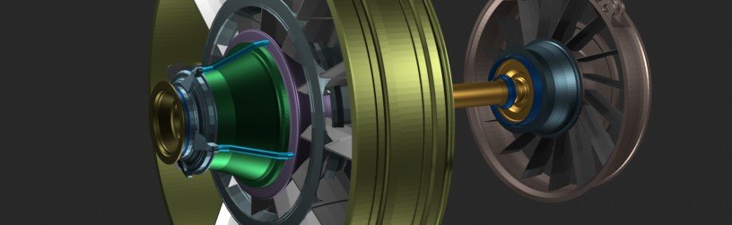 LP shaft, fan frame, turbine frame, bearings and sumps of a CFM56-7B